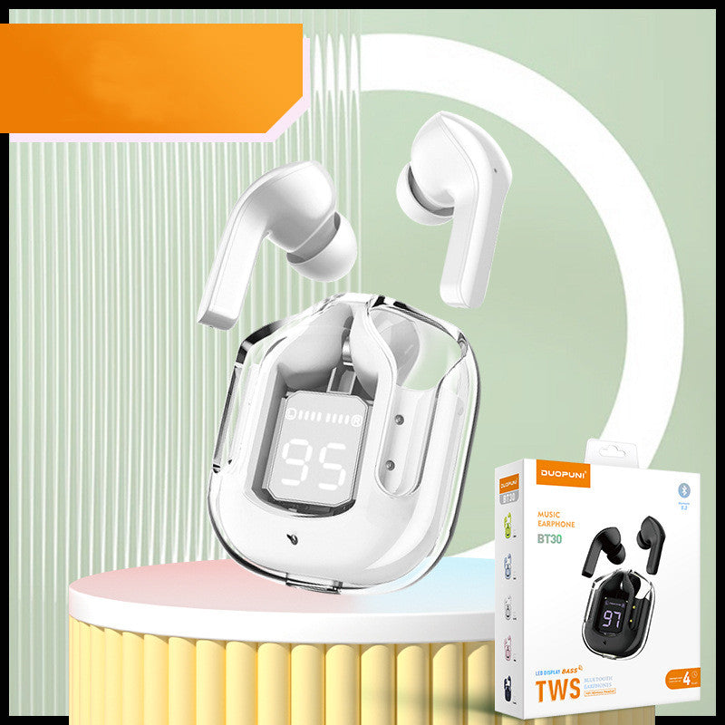 Mini Transparent Wireless Bluetooth Headset with Digital Display