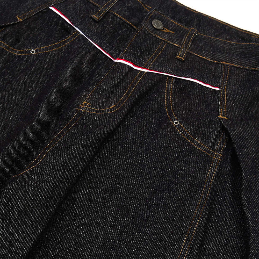 American High Street Design Denim Wide Leg Long Pants Men's Vibe Trendy Side Pleated Loose Casual Trousers - Korvel
