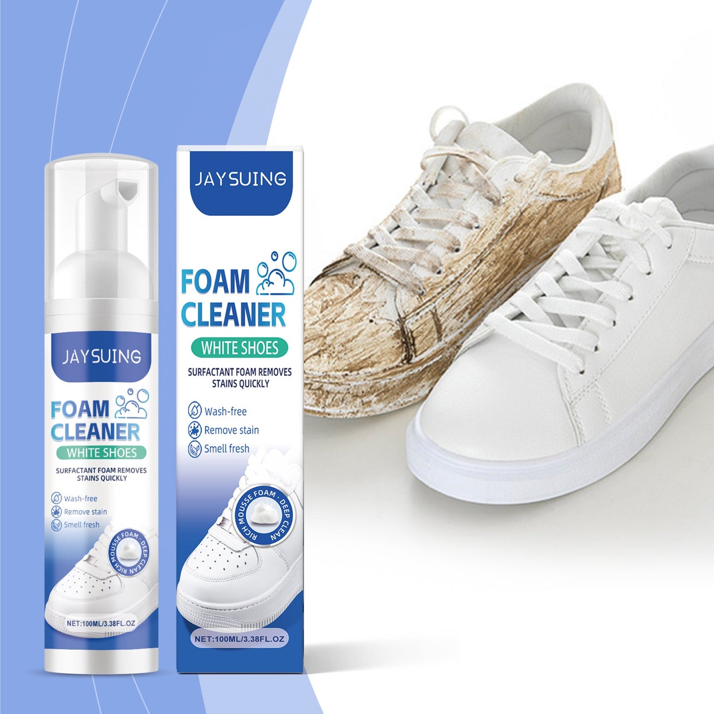 Little White Shoes Foam Cleaner Sports Shoes Decontamination Vamp Clean And Wash Free Whitening Cleaner - Korvel