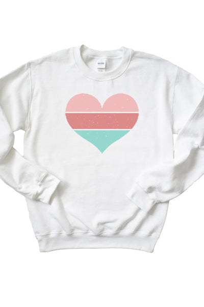 Striped Heart Cozy Sweatshirt