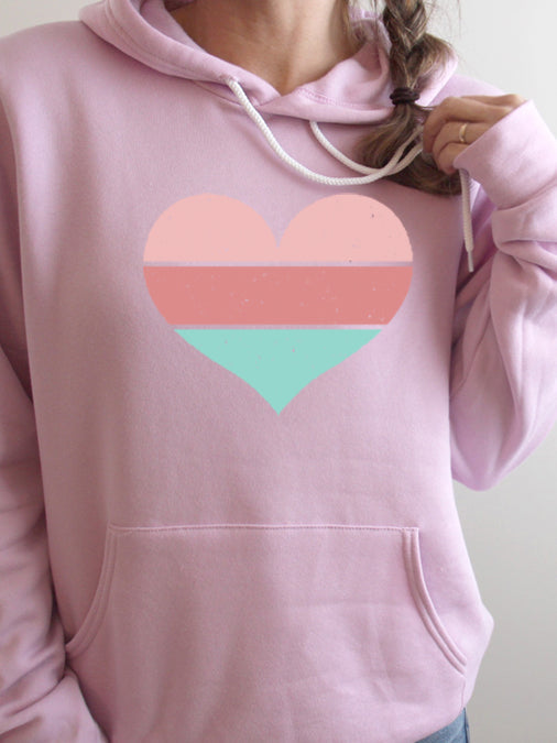 Striped Heart Unisex Hoodie