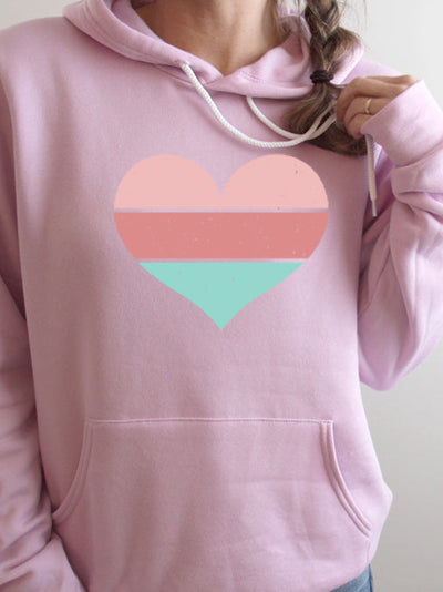 Striped Heart Unisex Hoodie