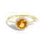 Bague Halo en Or Blanc 10K avec Améthyste Violet et Diamants