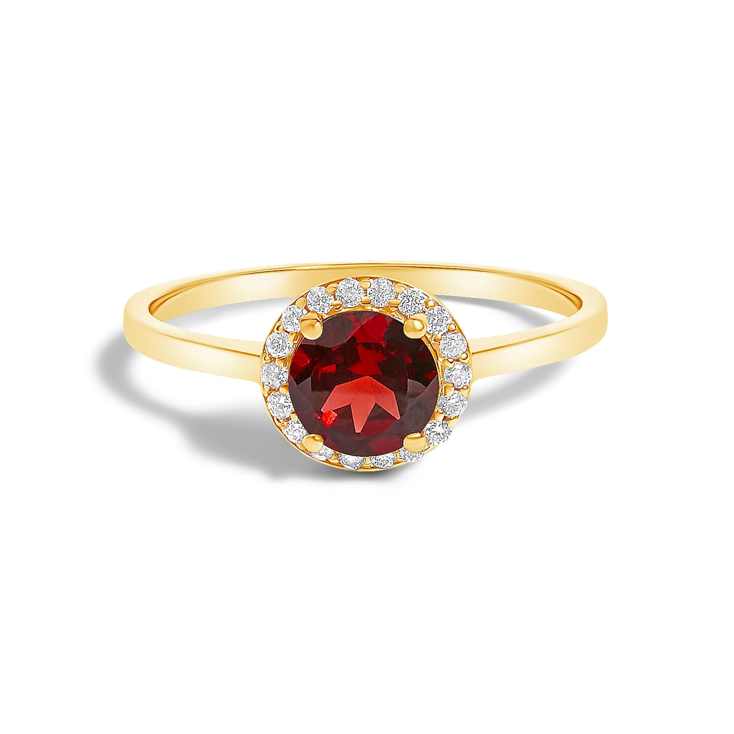 Bague Halo en Or Blanc 10K avec Améthyste Violet et Diamants