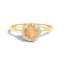 Bague Halo en Or Blanc 10K avec Améthyste Violet et Diamants