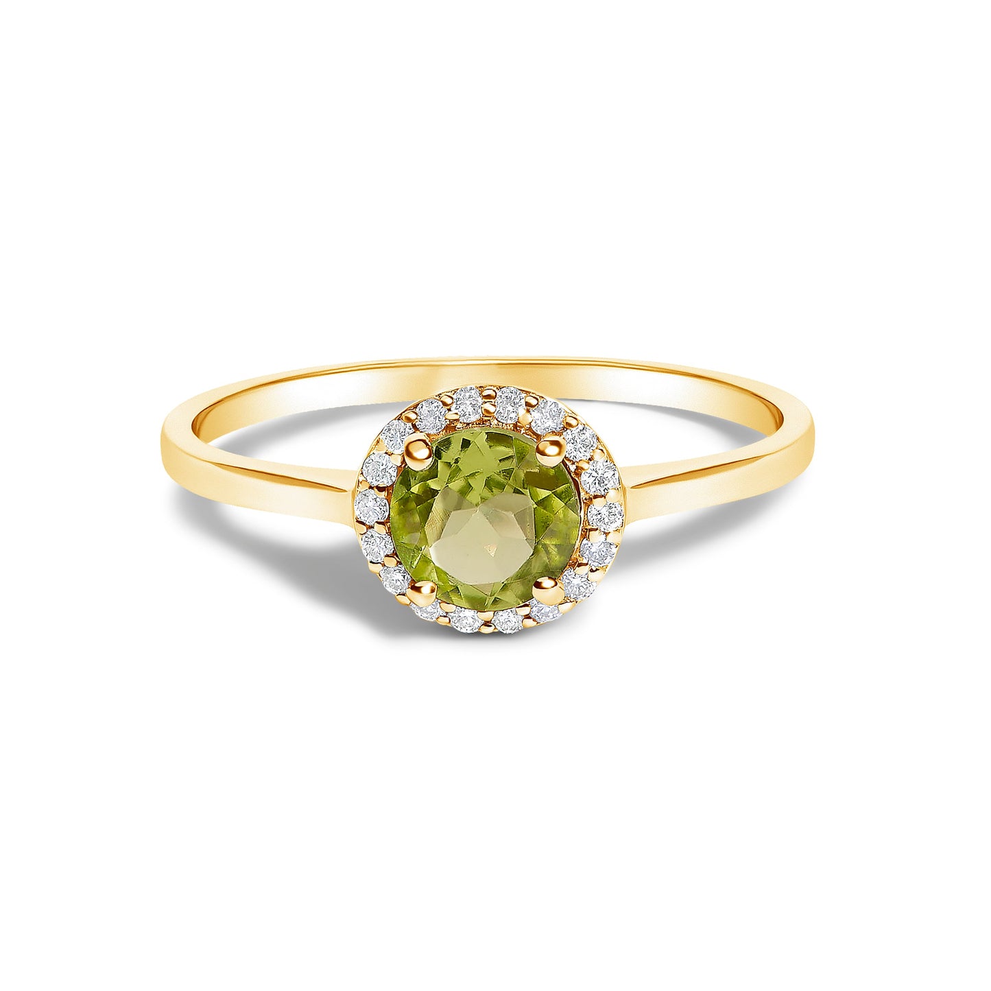 Bague Halo en Or Blanc 10K avec Améthyste Violet et Diamants