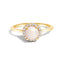Bague Halo en Or Blanc 10K avec Améthyste Violet et Diamants