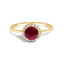 Bague Halo en Or Blanc 10K avec Améthyste Violet et Diamants