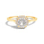 Bague Halo en Or Blanc 10K avec Améthyste Violet et Diamants