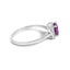 Bague Halo en Or Blanc 10K avec Améthyste Violet et Diamants