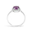 Bague Halo en Or Blanc 10K avec Améthyste Violet et Diamants