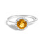 Bague Halo en Or Blanc 10K avec Améthyste Violet et Diamants