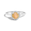 Bague Halo en Or Blanc 10K avec Améthyste Violet et Diamants