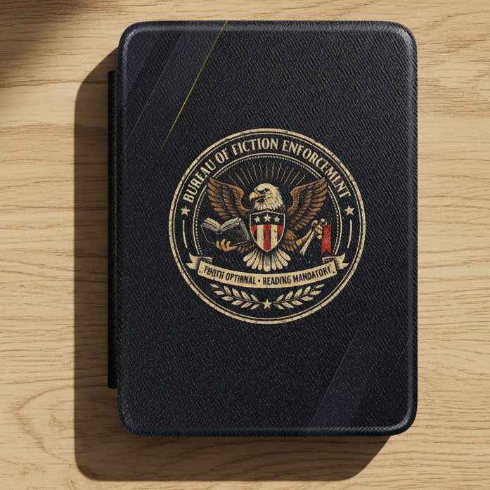 Funda para Kindle de la Oficina de Cumplimiento de Ficción - Cubierta con Sello Oficial