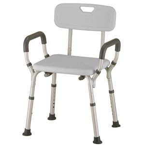 Banco de baño Nova con respaldo y brazos - Capacidad de 300 lbs