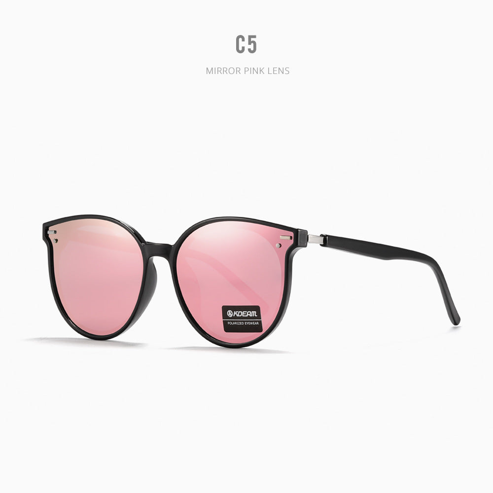 Lunettes de soleil polarisées à monture large en forme de chat avec protection UV