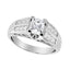 Anillo de Compromiso de Diamante Cortado Princesa en Oro Blanco de 14K - Talla 7
