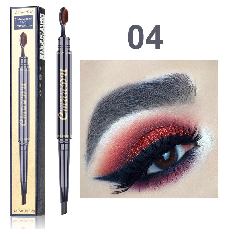 CmaaDu Toothbrush head eyebrow pencil pigment multi functional waterproof double ended eyebrow - Korvel