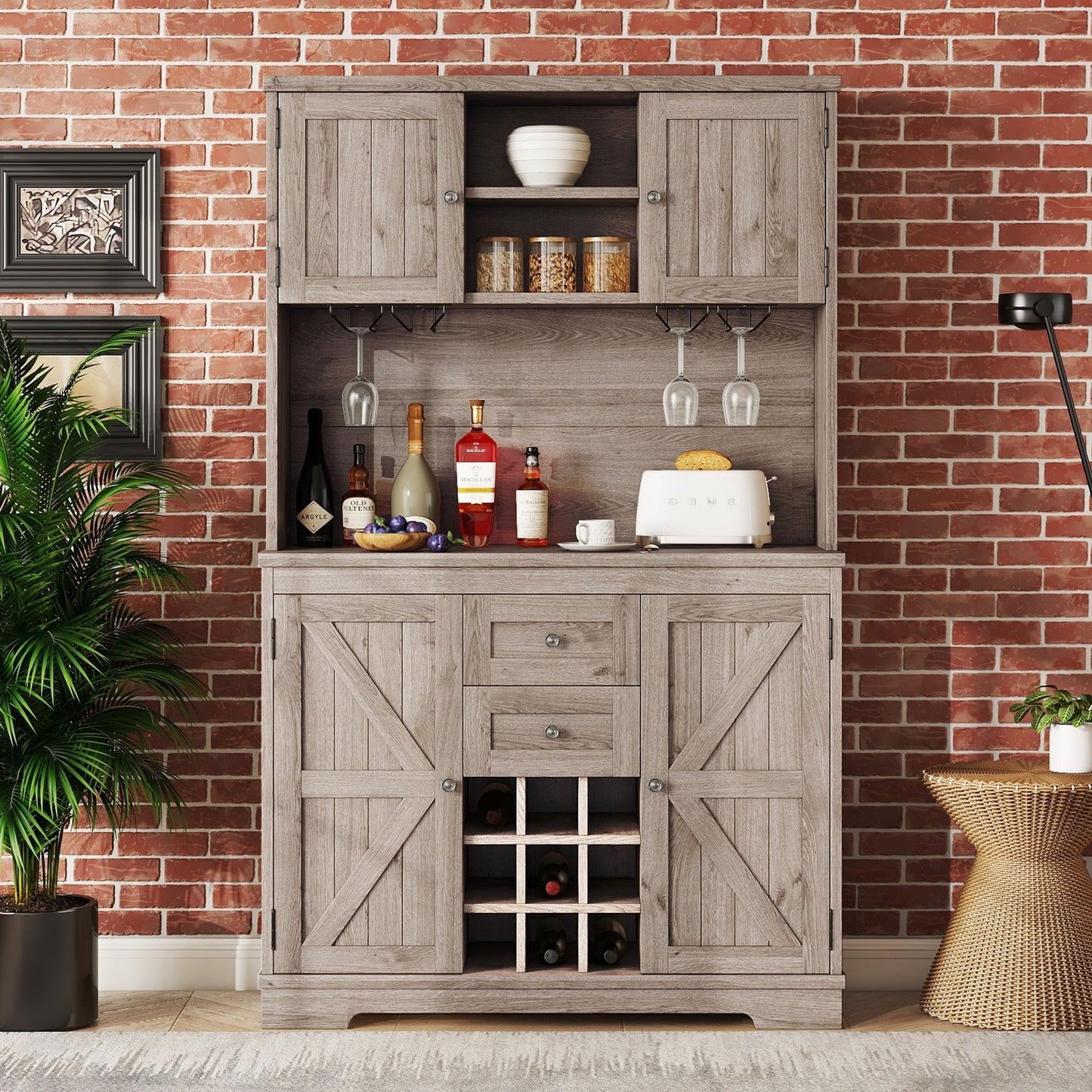 Coffee bar cabinets, kitchen cabinets with storage rooms, farmhouse wine cabinets with drawer racks and cabinets, dining cabinet - Korvel