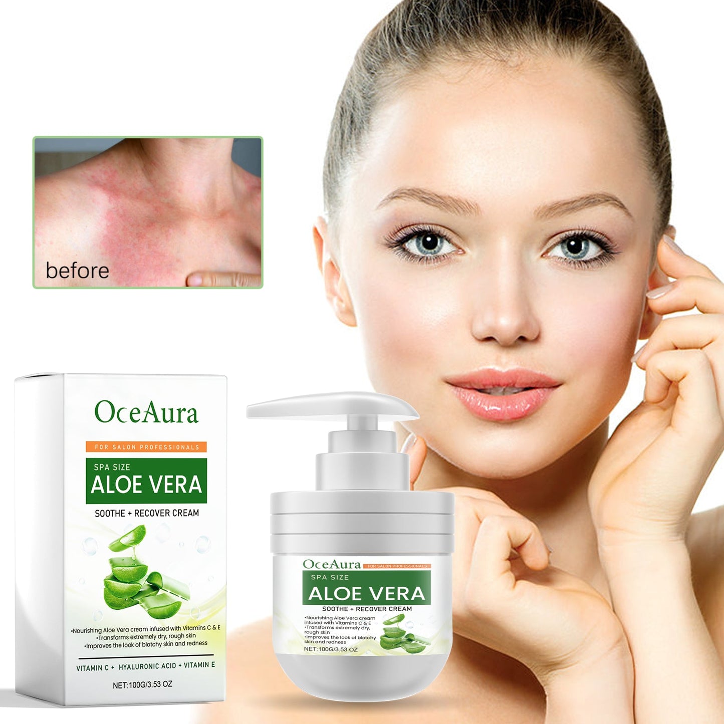 Crème de récupération apaisante à l'aloe vera - Hydratant léger