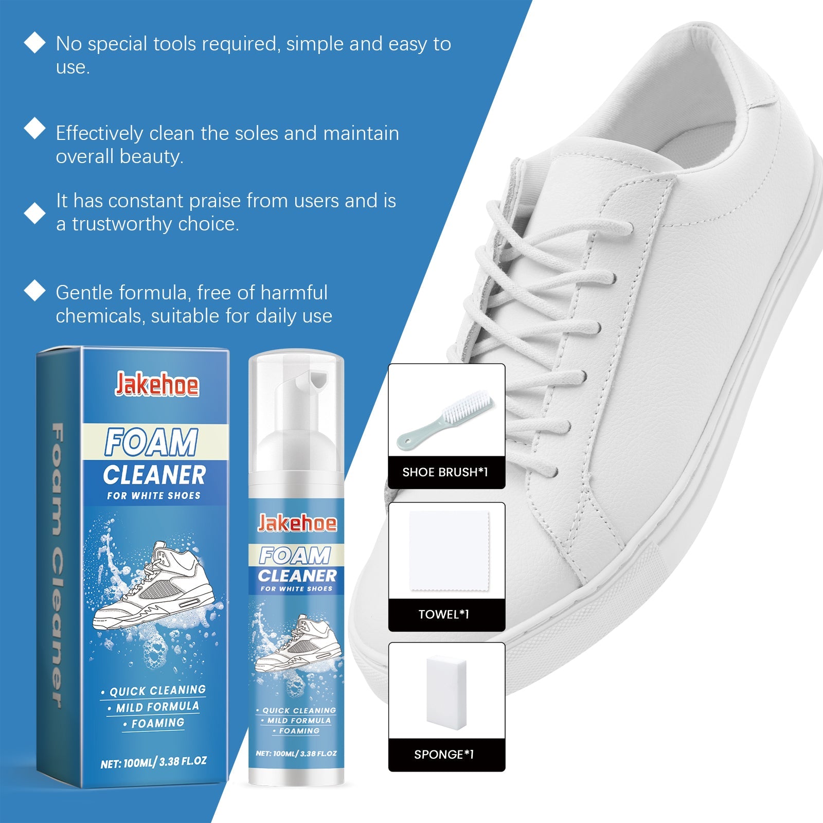 Shoe Cleaner Kit Foam Cleaning Decontamination Multi-Functional Sneaker Cleaning Household Items - Korvel