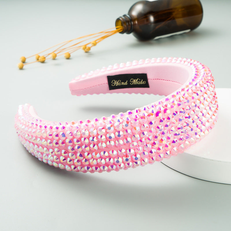 Premium Wide Brimmed Headdress with Rhinestones