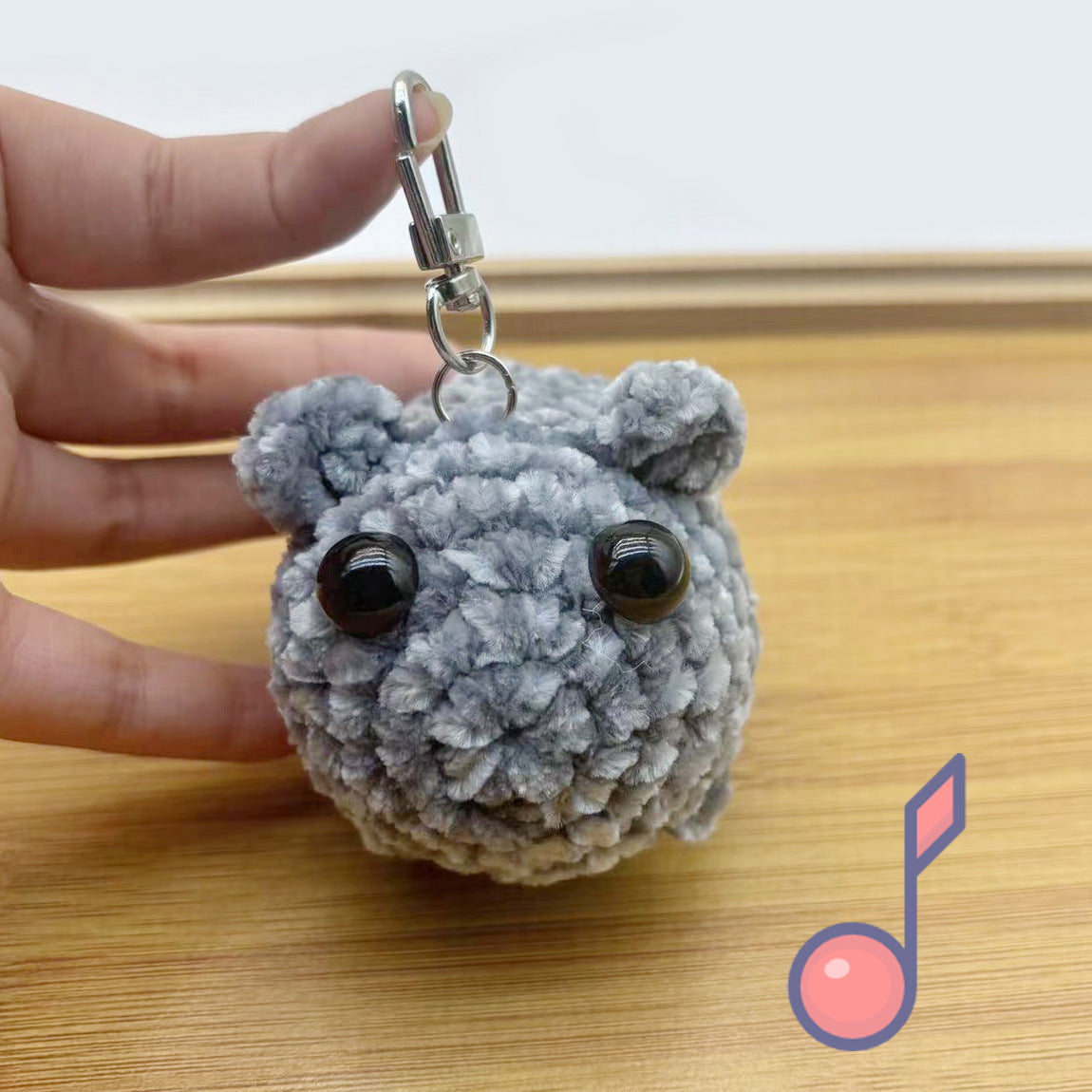 Chenille singing sad hamster keychain pendant Hamster emotional comfort doll - Korvel