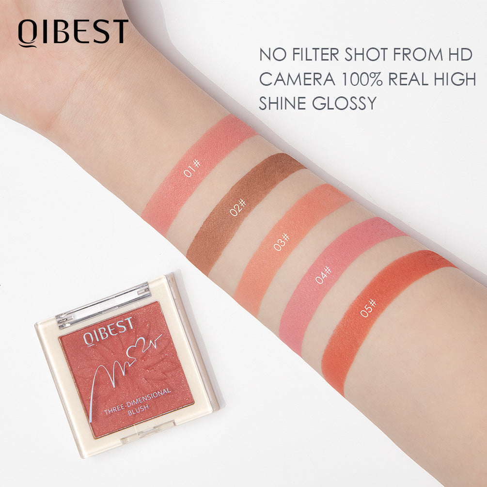 QIBEST Matte Pearlescent Blush Powder