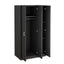 Elegant 3-Door Wardrobe with Mirror and Shelves in Black