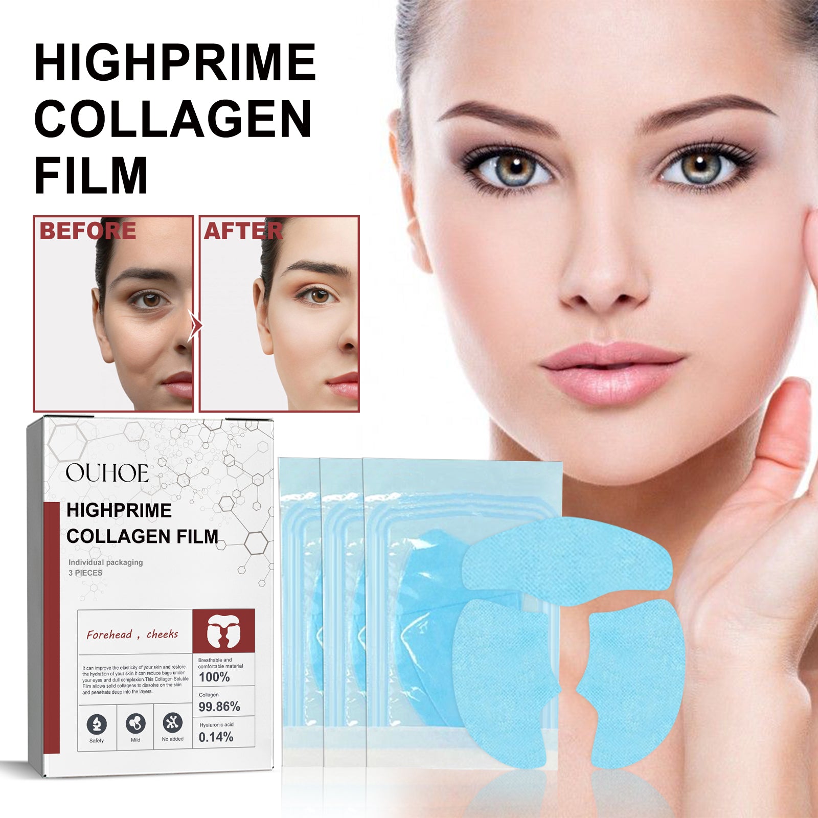 Collagen Membrane, Lighten Wrinkles, Bags, Dark Circles, Firm Skin, Plump And Moisturize Eye Rejuvenation Mask - Korvel