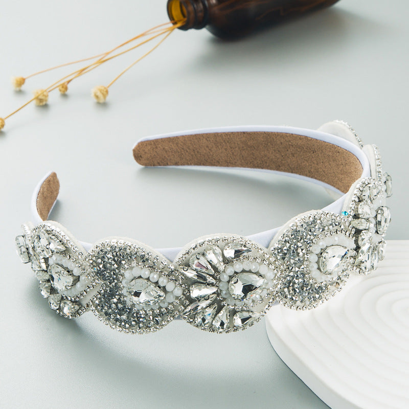 Hair Hoop Fashion Retro Baroque Crystal Head Hoop Korean High-End Hair Accessories Korean Version Of The Hair Cave - Korvel
