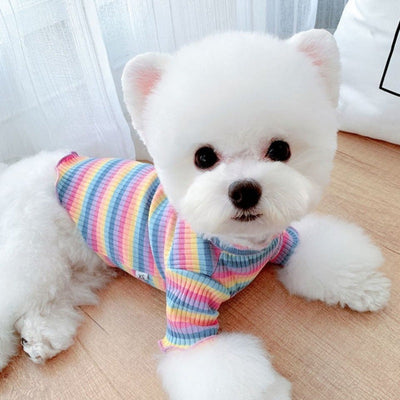 Rainbow Undercoat Dog Clothes Pet Clothes Cat Bears VIP Pomeranian Schnauzer Small Dog Clothes - Korvel