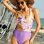Cutout Tie-Dye Wide Strap One-Piece Swimwear - Korvel