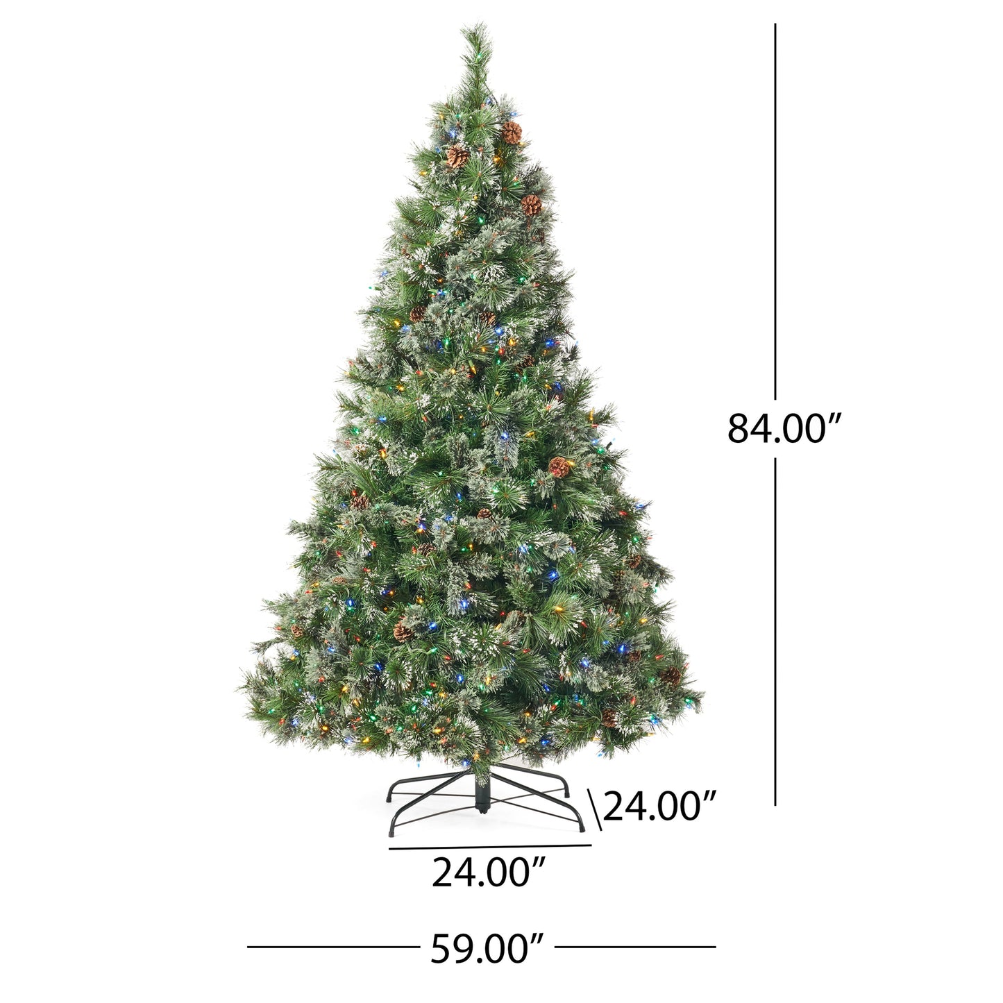 Árbol Mezclado de Cachemira y Pino Nieve de 7' con 900 Luces LED