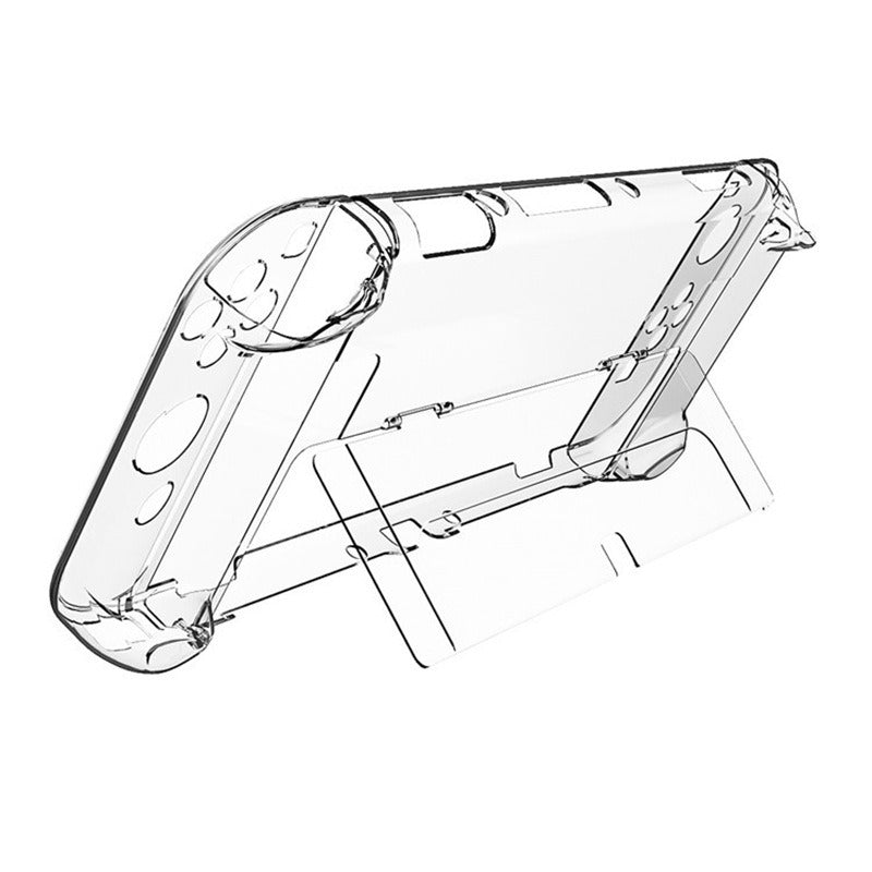 Suitable for Nintendo Switch OLED protective case with bracket NS OLED transparent PC hard case personalized crystal case - Korvel