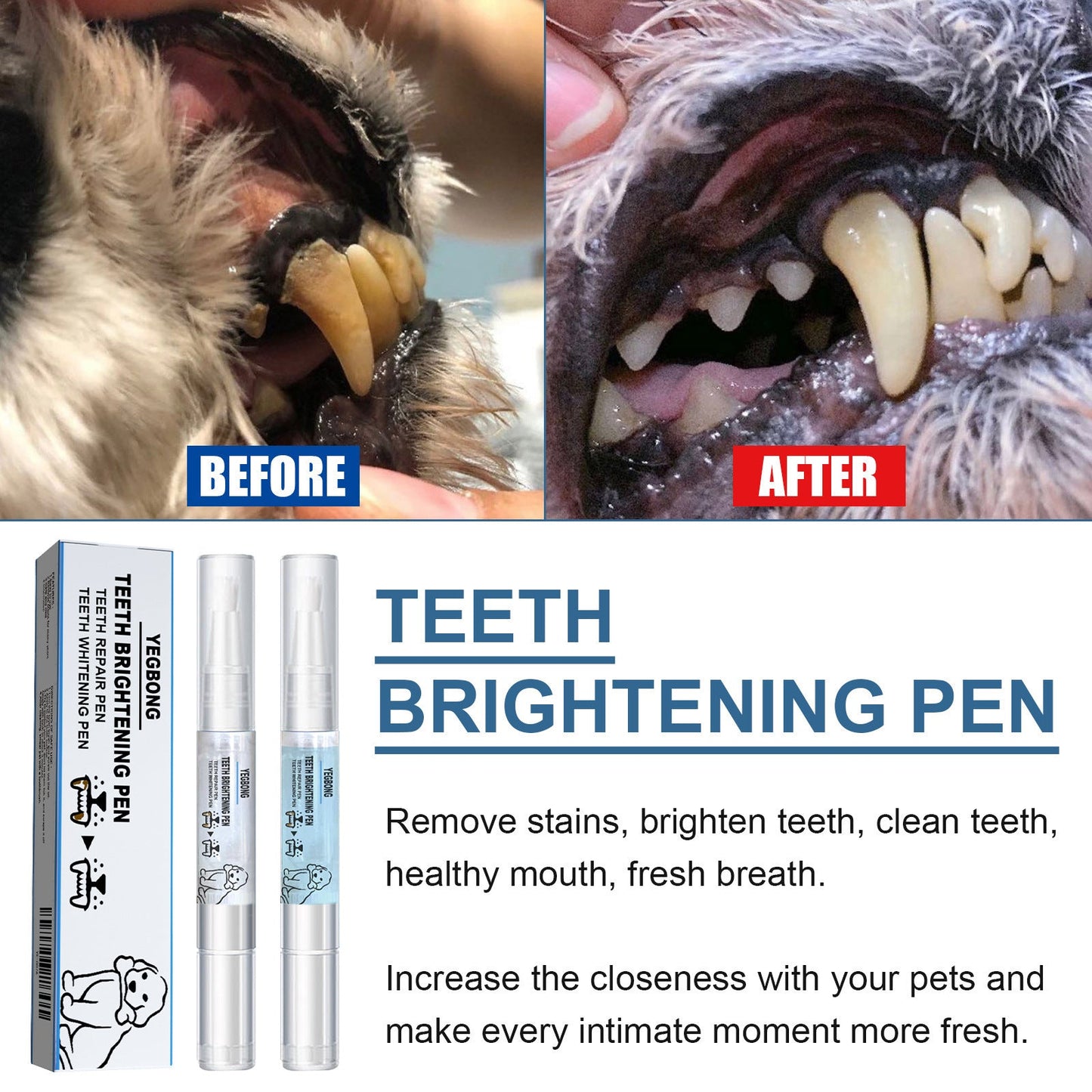 Premium Pet Teeth Cleaning Pen for Dogs and Cats