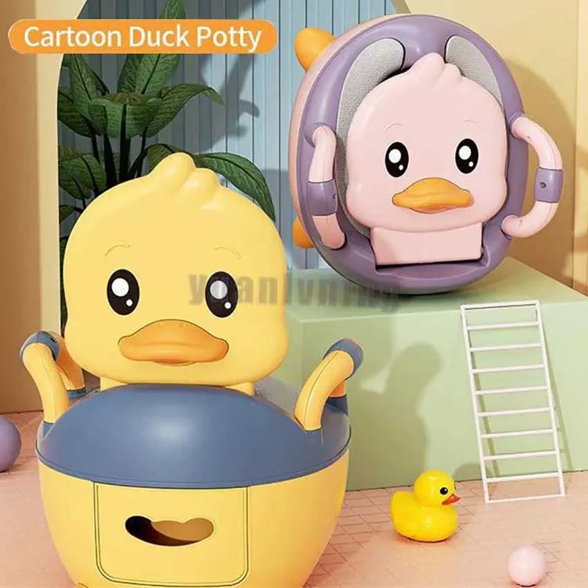 Children's Pot 1-6 Years Old Upgraded Cute Duck Baby Toilet Seat Baby Potty Portable Stool Boys & Girls Safe Trainer Seat WC - Korvel