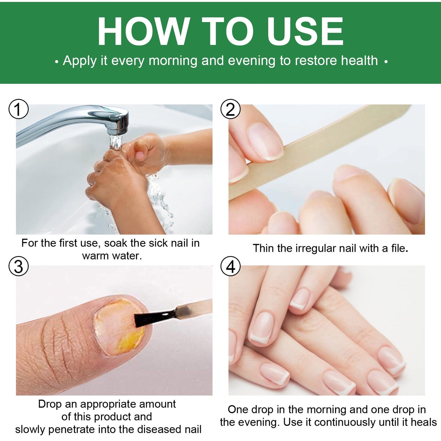Solution de réparation des ongles avec essence d'huile d'arbre à thé