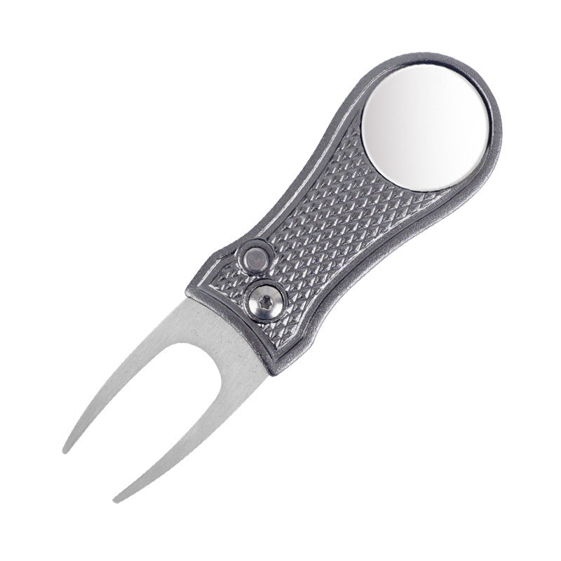 Golf Green Fork Aluminum Handle Folding Spring Repair Tool Gift New - Korvel