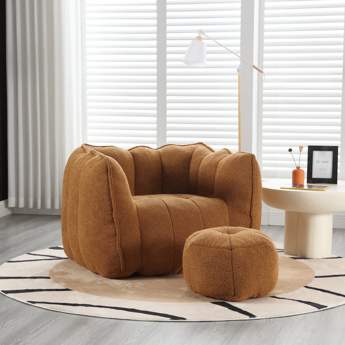 Fauteuil en Bean Bag Doux Premium avec Mousse Haute Résilience pour le Confort