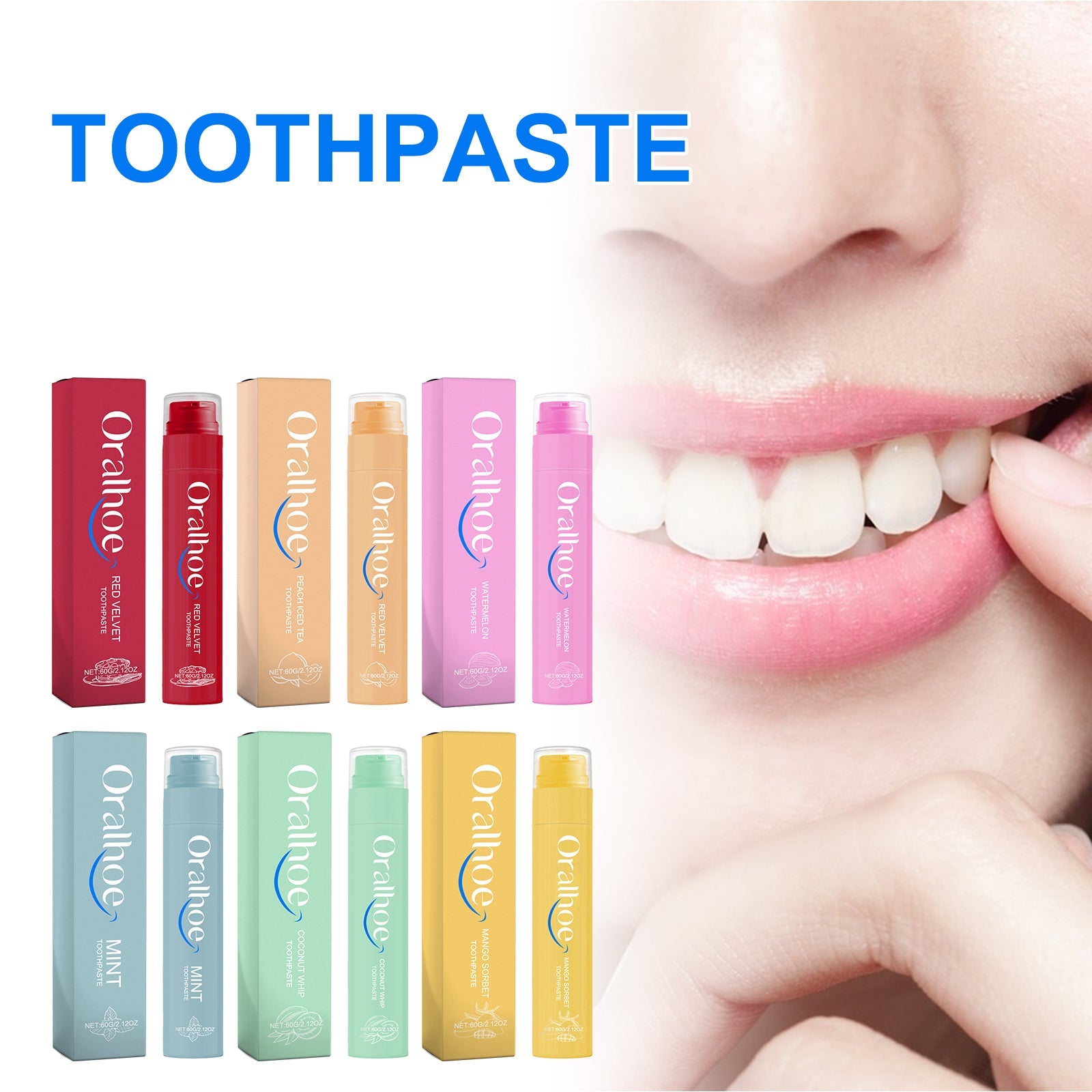 Mint Toothpaste, Multi-Flavor Teeth Clean Teeth Yellow Tartar Fresh Breath Beautiful Teeth - Korvel