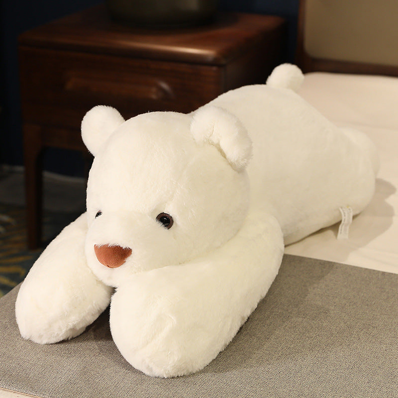 Lying down polar bear plush toy panda doll sleeping pillow doll - Korvel
