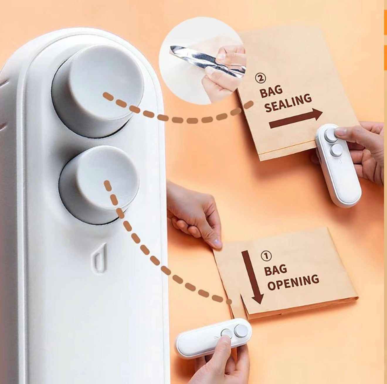 Sellador Mini SealSync - Herramienta Compacta de Conservación de Alimentos