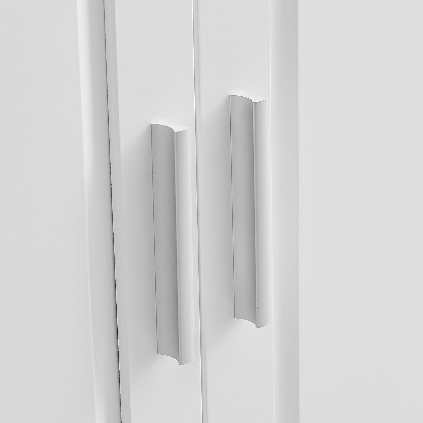 Tall and Wide Storage Cabinet with Doors for Bathroom/Office, Three Drawers, White - Korvel