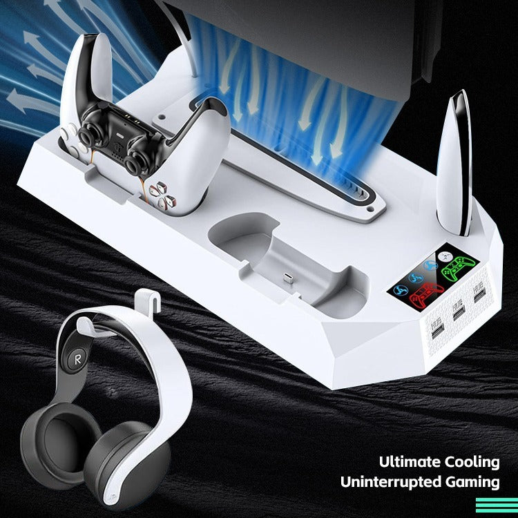 PS5 Slim/PS5 Cooling Stand Optical/Digital Universal Base Multi functional Charging Stand - Korvel