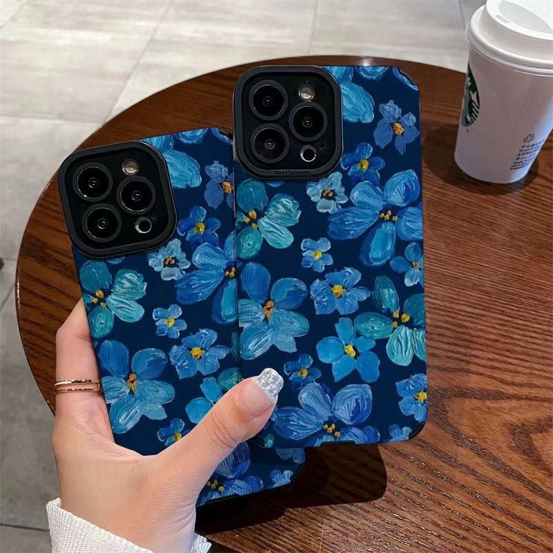 Suitable for Blue Camellia 11pro Apple 14 Phone Case 13 Female iPhone 12 Suitable for 6s/8plus Soft Case - Korvel