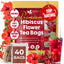 Flores secas de hibisco, bolsitas de té, 100 % natural, puro de flores de hibisco. Té de hibisco a granel. Té de flor de hibisco. Sin azúcar, sin cafeína, sin gluten, vegano.