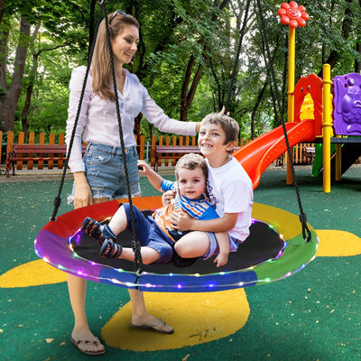 Columpio redondo de 40 pulgadas con luces para niños y adultos