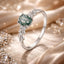 Anillo de Colgante de Ágata y CZ de Plata Esterlina 925 - Talla 6
