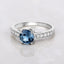 Bague de fiançailles en or blanc 14K avec saphir bleu et diamants de 1,90 carat